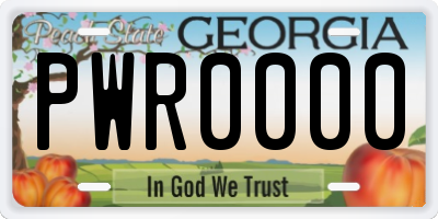 GA license plate PWR0000
