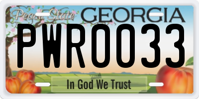 GA license plate PWR0033