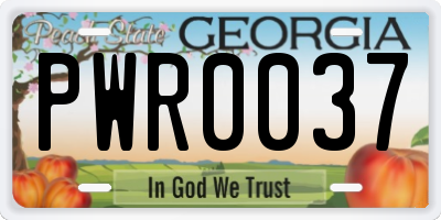 GA license plate PWR0037