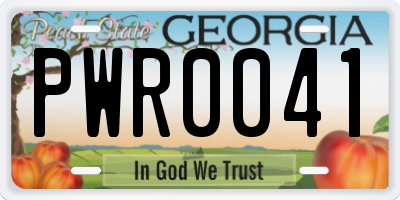 GA license plate PWR0041