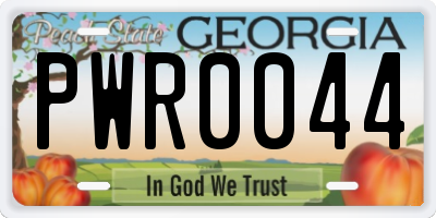 GA license plate PWR0044