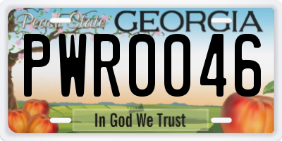 GA license plate PWR0046