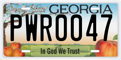 GA license plate PWR0047