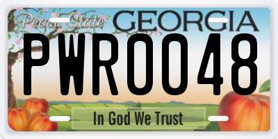 GA license plate PWR0048