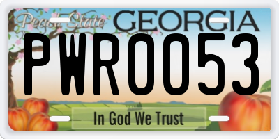 GA license plate PWR0053