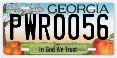 GA license plate PWR0056