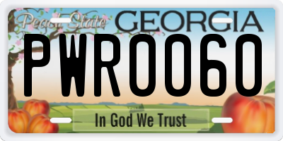 GA license plate PWR0060