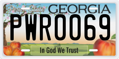 GA license plate PWR0069