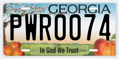 GA license plate PWR0074