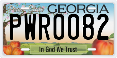 GA license plate PWR0082