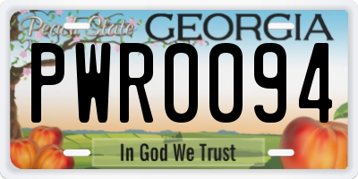 GA license plate PWR0094