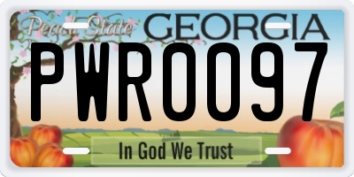 GA license plate PWR0097