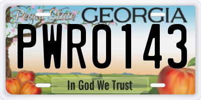 GA license plate PWR0143