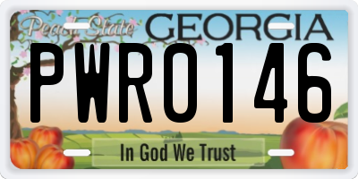 GA license plate PWR0146