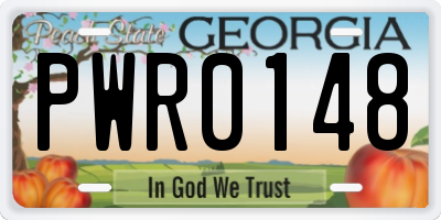 GA license plate PWR0148