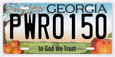 GA license plate PWR0150