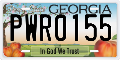 GA license plate PWR0155