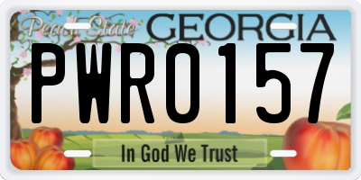 GA license plate PWR0157