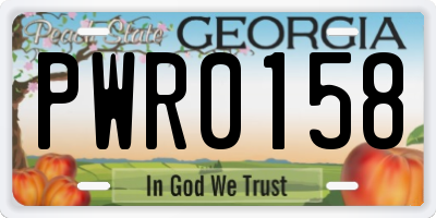 GA license plate PWR0158