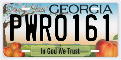 GA license plate PWR0161