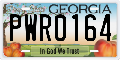GA license plate PWR0164