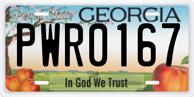 GA license plate PWR0167