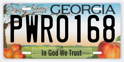GA license plate PWR0168