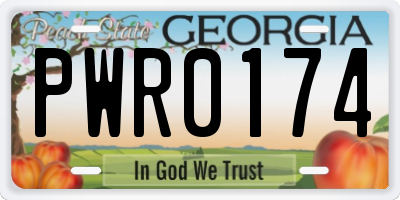 GA license plate PWR0174