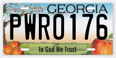 GA license plate PWR0176