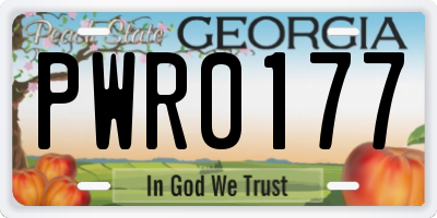 GA license plate PWR0177