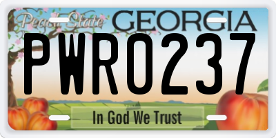 GA license plate PWR0237