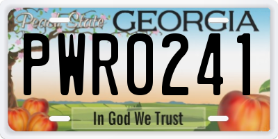 GA license plate PWR0241