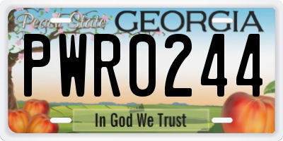 GA license plate PWR0244