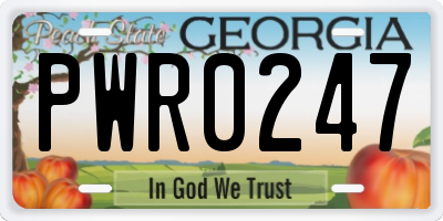 GA license plate PWR0247