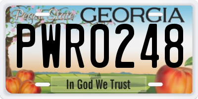GA license plate PWR0248