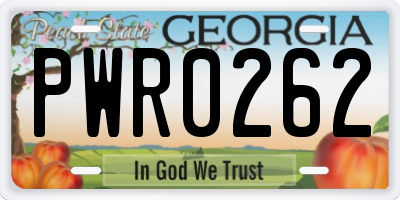GA license plate PWR0262
