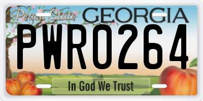 GA license plate PWR0264