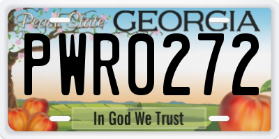 GA license plate PWR0272