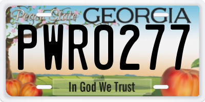 GA license plate PWR0277