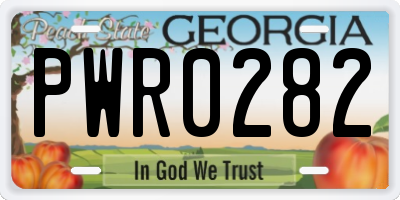 GA license plate PWR0282