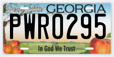 GA license plate PWR0295