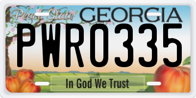 GA license plate PWR0335