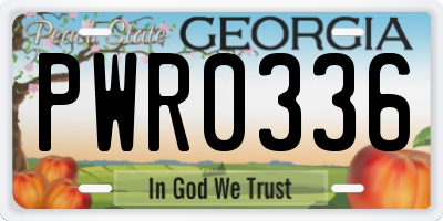 GA license plate PWR0336