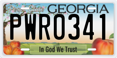 GA license plate PWR0341