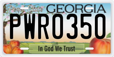 GA license plate PWR0350