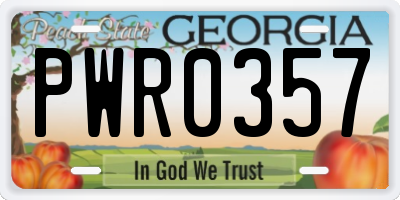 GA license plate PWR0357