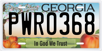 GA license plate PWR0368