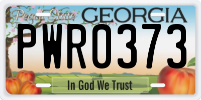 GA license plate PWR0373