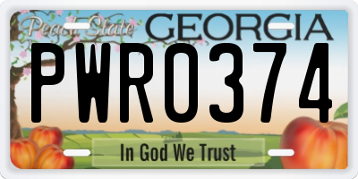 GA license plate PWR0374