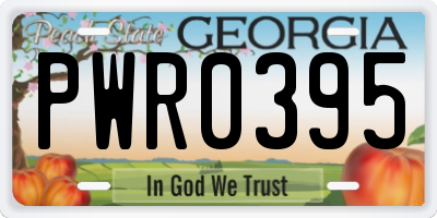 GA license plate PWR0395